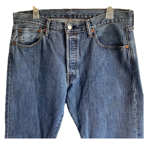 Levi's 501 Jeans Mens 34x30 Blue Denim Button Fly Straight Leg Classic Vintage - Picture 8 of 16